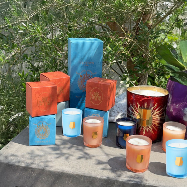Cire Trudon, scented candle, in glass, Versailles, azurblue, special Edition, summerstyle